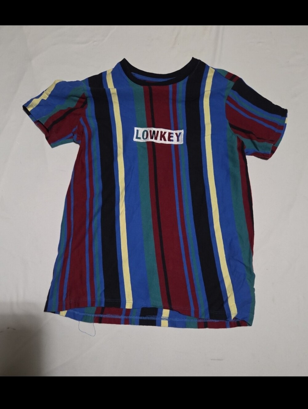 Upstanders boys size 8 blue striped lowkey shirt #28